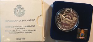 obverse: San Marino. 10000 lire 1999. Ag. Olimpiade di Sidney. 