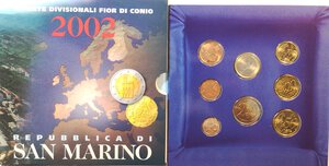 obverse: San Marino. Serie divisionale annuale 2002. Con 5 Euro in Ag. 