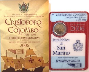 obverse: San Marino. 2 Euro 2006 Cristoforo Colombo. 