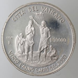 reverse: Vaticano. Roma. Giovanni Paolo II. 1978-2005. 10000 Lire 1996. Verso l anno 2000. Ag. 