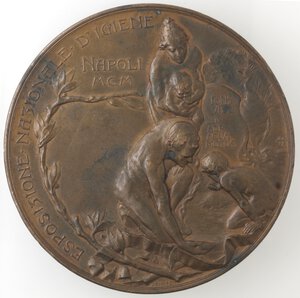 reverse: Medaglie. Vittorio Emanuele III. 1900-1943. Medaglia per l Esposizione Nazionale D Igiene 1900 a Napoli. Ae. 