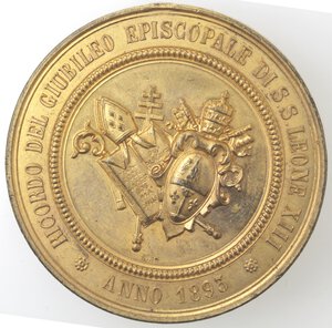 reverse: Medaglie. Papali. Leone XIII. 1878-1903. Medaglia straordinaria 1893 per il Giubileo Episcopale. Ae dorato. 