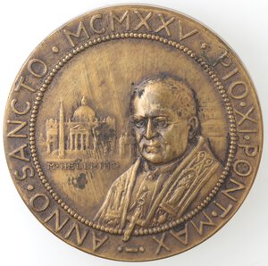 obverse: Medaglie. Papali. Pio XI. 1922-1939. Medaglia per il pellegrinaggio ungherese nel giubileo del 1925. Ae. 