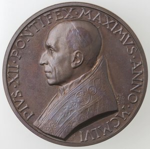 obverse: Medaglie. Papali. Pio XII. 1939-1958. Medaglia straordinaria 1956. Per l ottantesimo compleanno del Pontefice. Ae. 