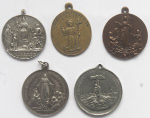 obverse: Medaglie. Lotto di 5 medaglie religiose. Metalli vari. 