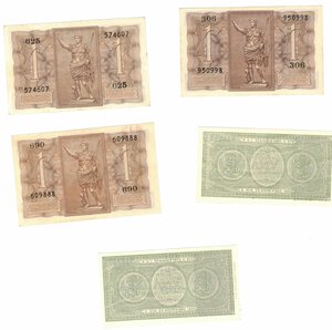 reverse: Vittorio Emanuele III. 1900-1943. Lotto di 5 pezzi da 1 Lira. 