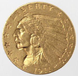 reverse: USA. 2,5 Dollari Indian Head 1911. Au. 