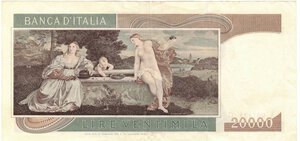 reverse: Repubblica Italiana. 20.000 Lire Tiziano. 