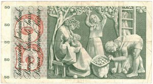reverse: Svizzera. 50 Franchi 1965. 