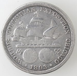 reverse: USA. Mezzo Dollaro  WORLD COLUMBIAN EXPOSITION CHICAGO  1893. Ag. 