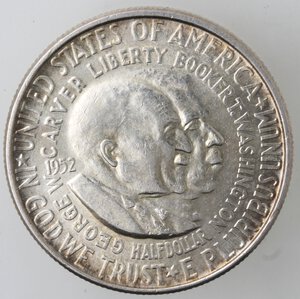 obverse: USA. Mezzo dollaro 1952 Booker T. Washington e George Washington Carver. Ag. 