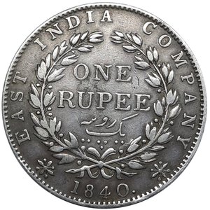 reverse: EAST INDIA COMPANY. Victoria queen, 1 Rupee argento 1840  ,BB