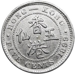 reverse: HONG KONG. Victoria queen,5 cents argento 1899, BB