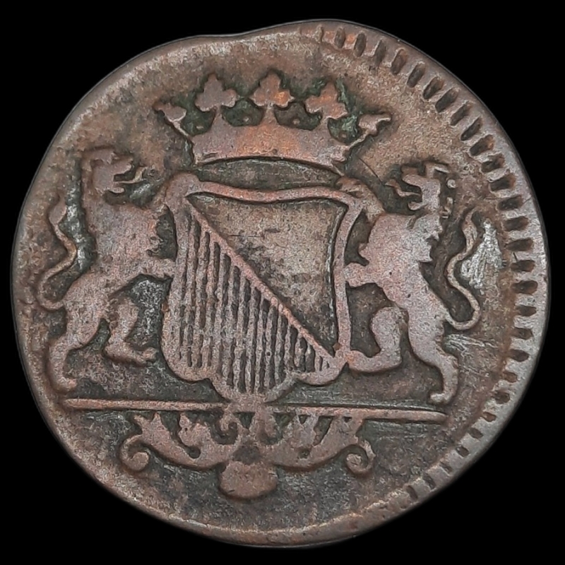 reverse: INDIE OLANDESI. Utrecht ,1 duit 1746  , BB
