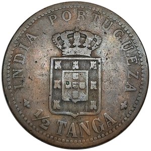 reverse: INDIA PORTOGHESE . Carlos I, 1/2 tanga 1903, Qbb