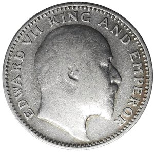 obverse: INDIA, Edward VII, Half Rupee argento 1909, BB