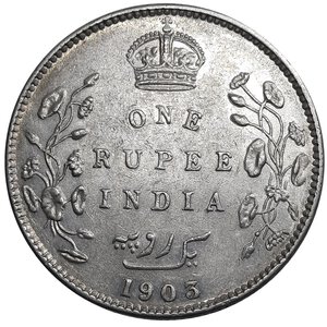 reverse: INDIA, Edward VII,  Rupee argento 1903, SPL