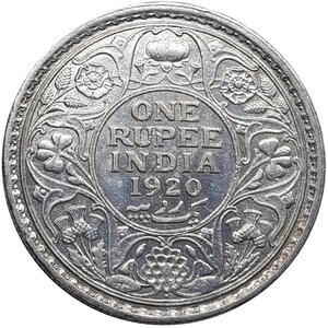 reverse: INDIA, George V,  Rupee argento 1920, SPL+