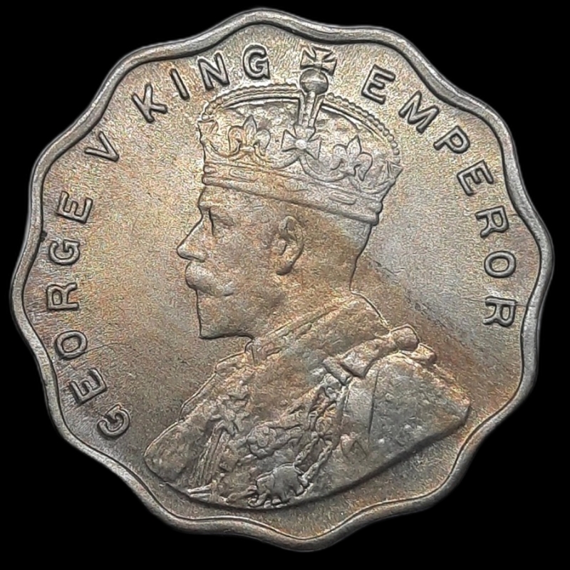 reverse: INDIA, George V,  1 anna 1918, FDC