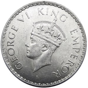 obverse: INDIA, George VI,  Rupee argento  1940, FDC , segn di contatto