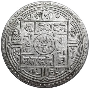 reverse: NEPAL. 1 Mohar argento 1912, diam.26,6 mm  5,54 gr , BB