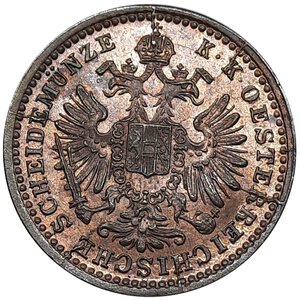 reverse: AUSTRIA. Franz Joseph, 5/10 kreuzer 1885 FDC /Qfdc rosso