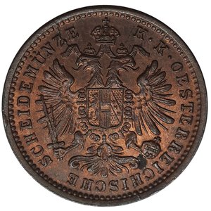 reverse: AUSTRIA. Franz Joseph, 1 kreuzer 1891  FDC /Qfdc rosso
