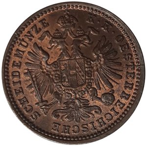 reverse: AUSTRIA. Franz Joseph, 1 kreuzer 1885  FDC /Qfdc rosso