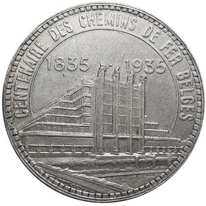 reverse: BELGIO. 50 francs argento 1935 centenario Chemins de fer ,BB