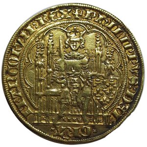 obverse: FRANCIA. Philippe IV de Valois (1328-1350), Royal oro , 4,49 gr , BB/SPL