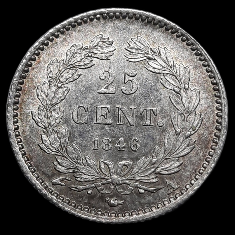obverse: FRANCIA. Louis Philippe 25 centimes argento 1846 A, QFDC