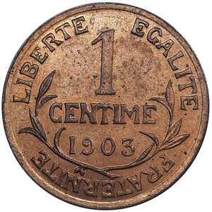 reverse: FRANCIA. 1 Centime 1903 FDC Rosso