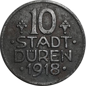 reverse: GERMANIA, Duren , notgeld 10 pfennig 1918, BB