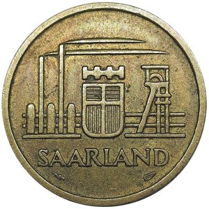 reverse: GERMANIA, Saarland , 20 Franken 1954  BB++