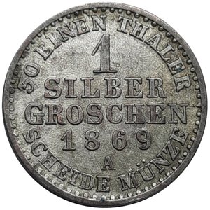 reverse: GERMANIA, Prussia , 1 Groschen argento 1869 A, SPL