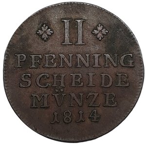 obverse: GERMANIA, Brunschwig ,2 pfenning 1814,  BB