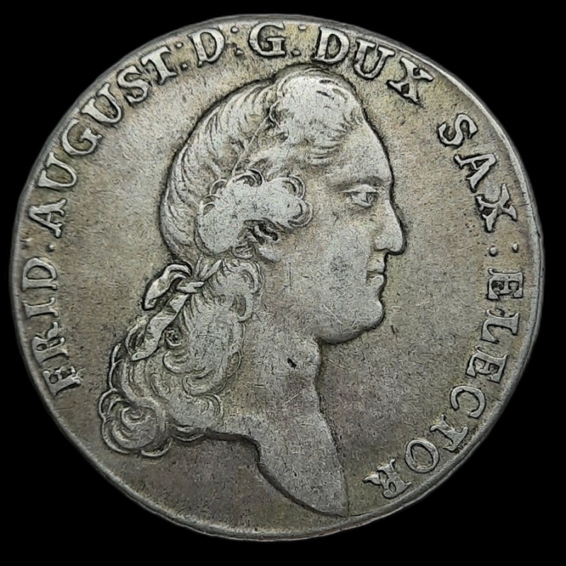 reverse: GERMANIA, Sachsen, Friedrich August III , 1/2 thaler argento 1797, BB+