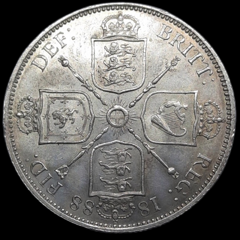 obverse: GRAN BRETAGNA. Victoria queen , Half Crown argento 1888 SPL