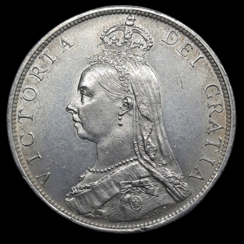 reverse: GRAN BRETAGNA. Victoria queen , Half Crown argento 1888 SPL