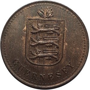 obverse: GUERNSEY. 4 Doubles 1920 SPL/Qfdc Rosso
