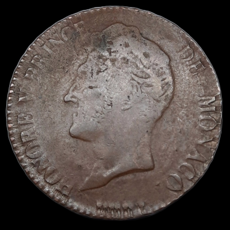 reverse: MONACO.Honore V, 5 Centimes 1837 BB
