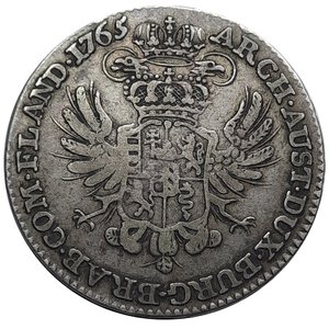reverse: OLANDA, Occupazione Austriaca, Maria Theresia 1/2 kronenthaler 1765B,  BB