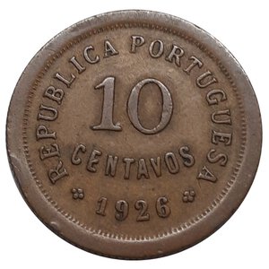 reverse: PORTOGALLO. 10 Centavos 1926