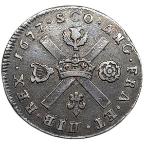 reverse: SCOZIA . Charles II, 1/16 Dollar argento 1677 BB/SPL