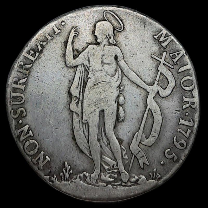 reverse: GENOVA. Dogi Biennali III Fase(1637 - 1797) , 4 Lire argento 1795 ,Qbb