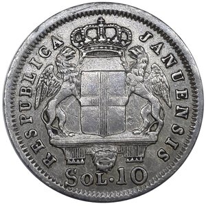obverse: GENOVA. Repubblica , 10 soldi argento 1814 , SPL