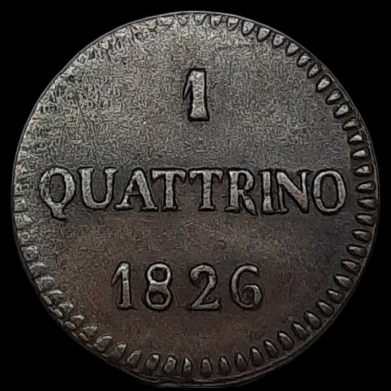 obverse: LUCCA. Carlo Ludovico di Borbone (1824-1847) quattrino 1826  SPL