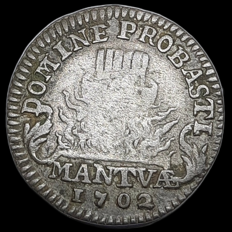 obverse: MANTOVA. Ferdinando Carlo Gonzaga , Cavallotto 10 soldi 1702 BB/SPL