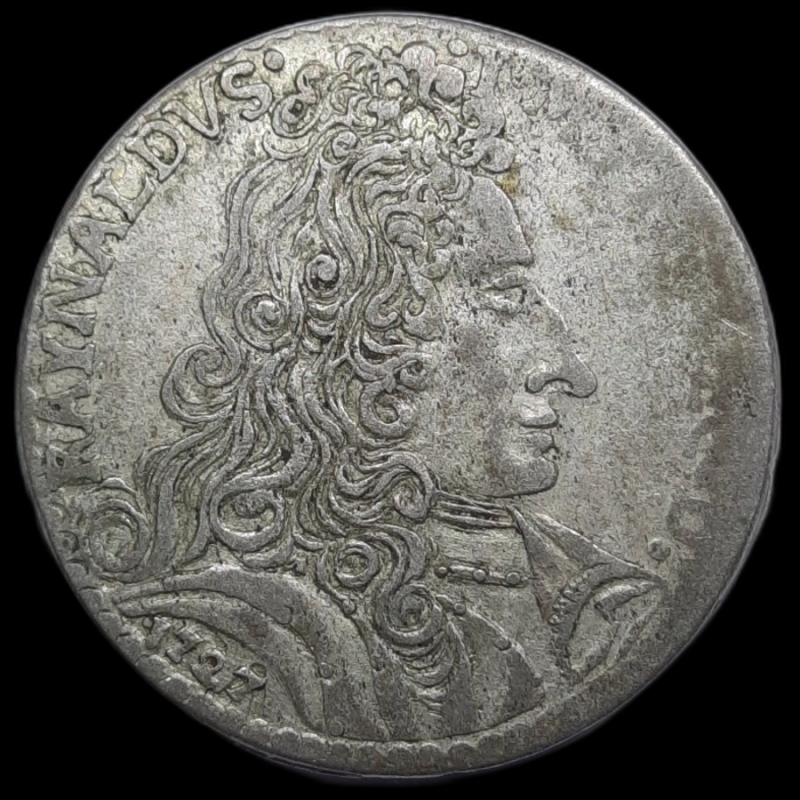 reverse: MODENA. Rinaldo d Este (1706-1737) Mezzo ducato con Santo genuflesso , rif MIR 831/1, Qbb
