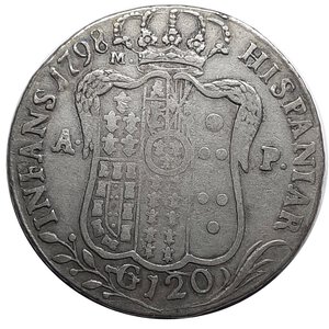 obverse: NAPOLI . Ferdinando IV ,120 Grana 1798, BB++